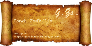 Gondi Zsófia névjegykártya